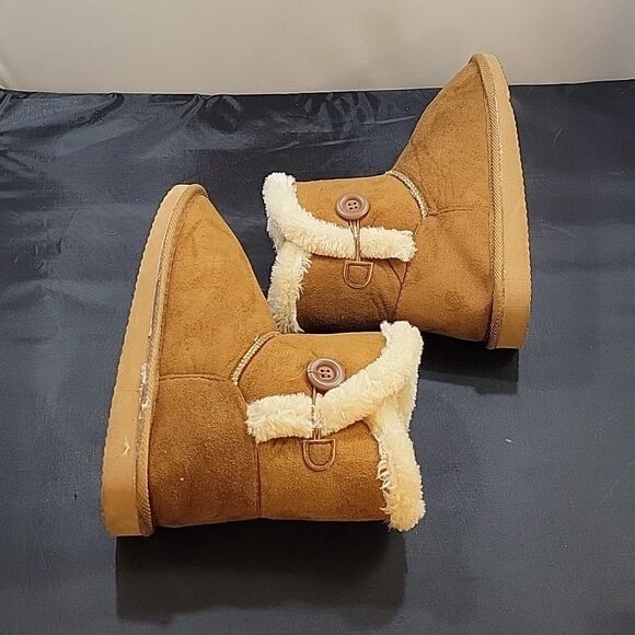 BRAND NEW JUST BE LADIES COG FAUX SUEDE ROUND TOE FAUX FUR WOMEN"S BOOTIES - Picture 10 of 15